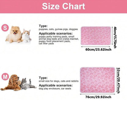 1pc Soft Cozy Pet Blanket with Paw Print Design, Tear-Resistant & Machine Washable, Warm Comfortable Dog & Cat Blanket - 16 * 23Inch, Pink - color: Pink, size: 16*23Inch