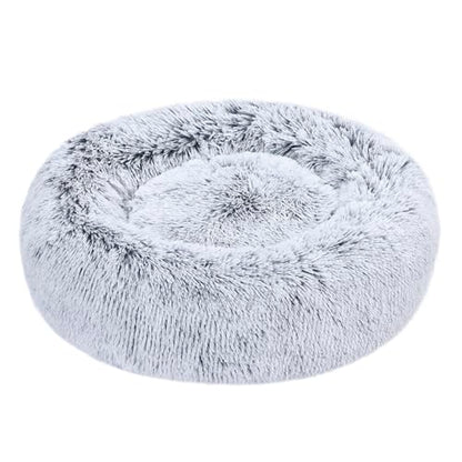 Amazon Basics Washable Donut Pet Bolster Faux Fur Bed with Removable Cover, Anti-Slip Bottom for Dog, Grey, 23" x 23" - color: Grey, size: 23" x 23"