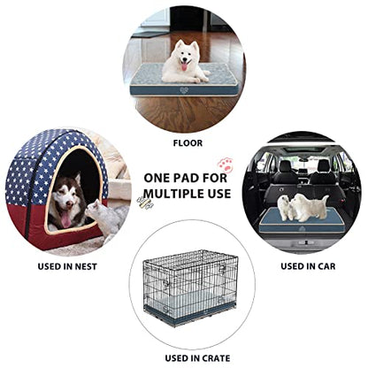 VANKEAN Waterproof Dog Pad Bed Mat Reversible (Warm&Cool), Removable Washable Cover & Waterproof Inner Lining, Pet Mattress for Cats and Dogs, Joint Relief Crate Bed, Navy - size: Medium