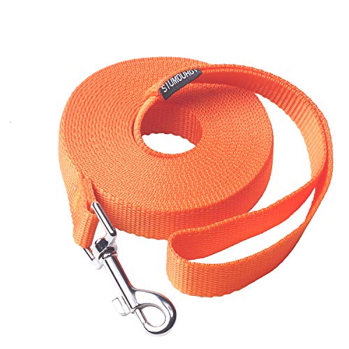 Dog/Puppy Obedience Recall Training Agility Lead - 15ft 20ft 30ft 40ft 50ft Training Leash - Great for Play, Camping, or Backyard - Orange 15ft (15Feet, Orange) - color: Orange, size: 15 Feet