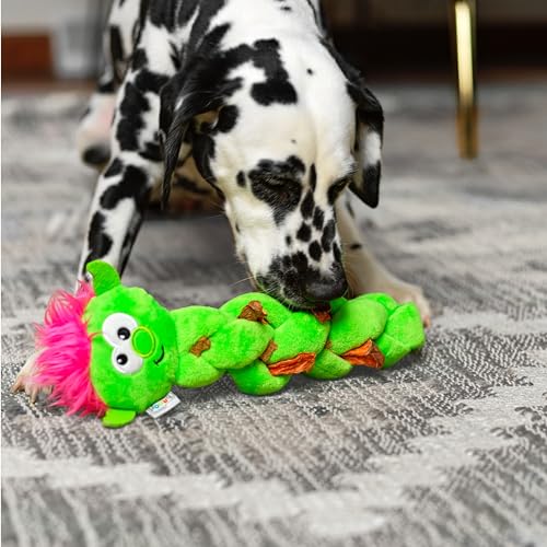 Outward Hound by Nina Ottosson Twistiez Interactive Plush Dog Treat Puzzle, Troll, Small, Green - color: Twistiez Troll