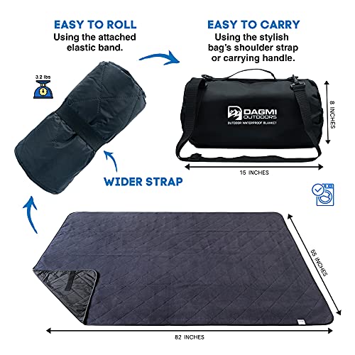 Waterproof Outdoor Blanket Large Fleece Camping & Stadium Blankets for Cold Weather. Perfect for Outdoors, Car, Dogs, Boat, Picnic. Windproof, Extra Warm, Machine Washable.