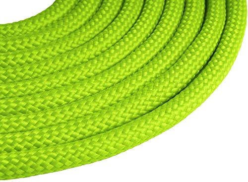 Rope Pro Training Dog Collar Braided No Pull Quick Release Round Lead Collars for Dogs Small Medium Large Puppy (30 FT Leash, Neon Green) - color: Neon Green