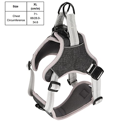 Dog Vest Harness Adjustable Reflective Chest Strap for Large Medium Dogs - Anti - Lost 360° Pressure Relief, Comfortable Fit, Night Safety (XL) - size: XL