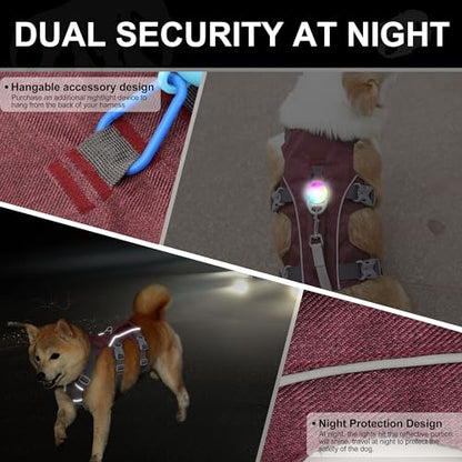 Escape Proof Dog Harness with Handle - Reflective No Pull Dog Vest, Lightweight Full Body Pet Harness Adjustable for Small Dogs Walking,Training(Maroon,Chest:14-22") - color: Maroon, size: XS: Chest 14-22", Fit 8-12 lbs