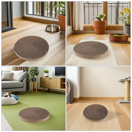 2pcs Cat Scratcher Replacement Pads Circular 34cm Corrugated Cardboard Insert for Cat Scratcher Bed Suitable for Pet Scratching Furniture Refill