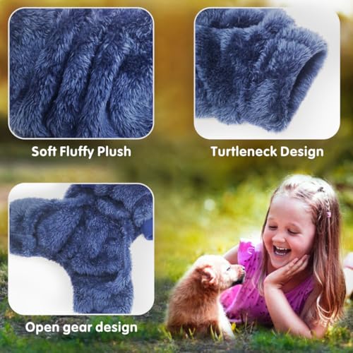Idepet 3 Pack Fuzzy Velvet Dog Pajamas, Plush Dog Sweater Onesie Soft Pet Clothes Winter Outfit Doggy Pjs Puppy Jumpsuit, Cat Coat, XS - color: Grey+Blue+Navy, size: X-Small