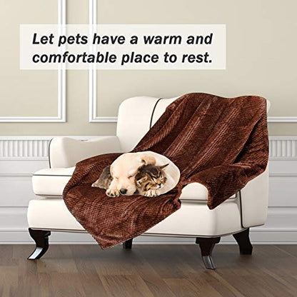 Dog Blanket,Soft Fuzzy Blankets for Puppy, Small,Medium,Large,X-Large Premium Fluffy Blankets Plush Fleece Throw Dog Bed, Couch, Sofa, Reversible Travel Warm Covers - color: Brown, size: S（24x32 inches）
