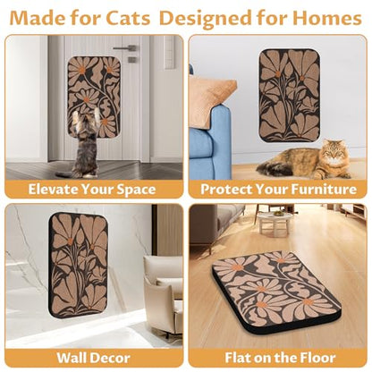2 Pack Art Cat Scratcher, Wall-Mountable Cat Scratch Pad, Wall Cat Scratcher 16.7x11x1 Inch Cat Scratching Board for Indoor Cats Toy(Black & White 1) - color: Black and white 1