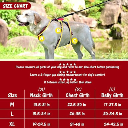 Escape Proof Dog Harness - No Pull Dog Harness with Handle, Soft Padded Reflective and Adjustable Full Body Pet Harness Vest for Medium Large Dogs Walking Hiking Training, Red X-Large - color: Red, size: X-Large