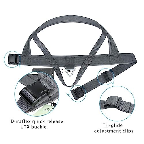 EXCELLENT ELITE SPANKER No Pull Dog Harness Padded Military Patrol Vest Adjustable Nylon Small Service Walking Dog Harness with Handle for Training Running(Grey-L) - color: Grey, size: L-(Chest 31.5-43")