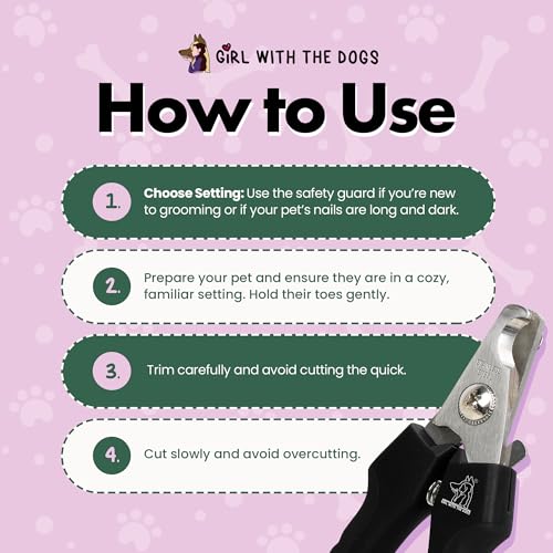 Pet Nail Clippers by Girl With The Dogs, Nail Clippers for Grooming and Claw Care for Cats/Dogs (Small) - size: Small