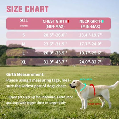 AUROTH Dog Harness and Leash Set, Soft Padded Service Dog Vest with 5.25FT Dog Leash, No Choke, Easy On Pet Vest, Adjustable Reflective No Pull Dog Harness for Large Dogs, Easy Walking and Training - color: Pink, size: Large