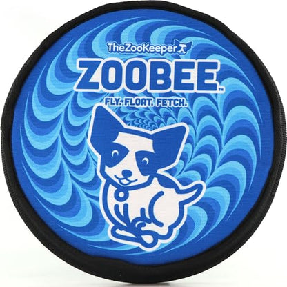 The ZooKeeper ZooBee Flying Disc Dog Toy – Soft & Durable Toss Disc for Indoor & Outdoor Play, Water Fetch & Pool Fun, Floats – Safe on Teeth – Dog Vision Friendly – Lightweight & Easy to Throw, Blue - color: Blue