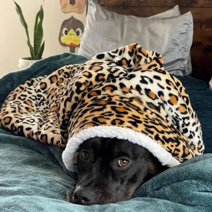 Leopard Print Dog Blankets for Large Dogs, Soft Fluffy Fleece Pet Blankets for Couch, Sofa, Dog Beds, Car Seats, Creat, Washable, 50x60 inches - color: Cheetah
