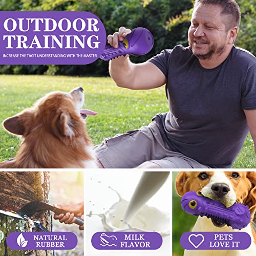 ZIKATON Dog Squeaky Toys for Aggressive Chewers, Durable Chew Toys for Large Medium Breed Dog, Dog Toys, Tough Durable Dogs Toys with Natural Rubber - color: Purple Octopus