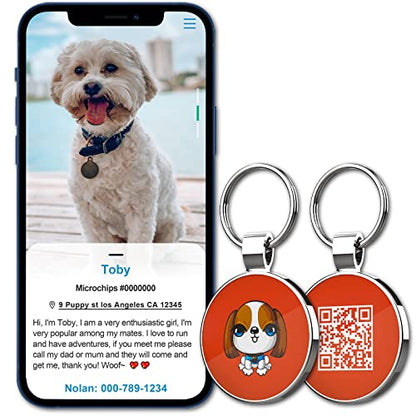 QR Code Pet ID | Personalized Dog & Cat Collar Tag | Online Profile with Instant Scanned Location Alert Email - style: Little Girl