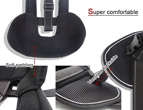 Heavy Duty Dog Harness for Large Dogs, No Pull Dog Vest Harness with Handle Extensible, Reflective Stitching (XXL) - size: XXL: Chest girth 32-47''