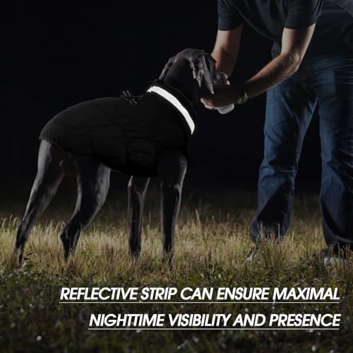 FUAMEY Dog Coat for Small Dogs,Waterproof Dog Winter Jacket with Harness Built in Puppy Cold Weather Coats Reflective Pet Vest with Zipper Warm Fleece Dogs Snowsuit Windproof Solid Black XS - color: Solid Black, size: XS(chest:14in)