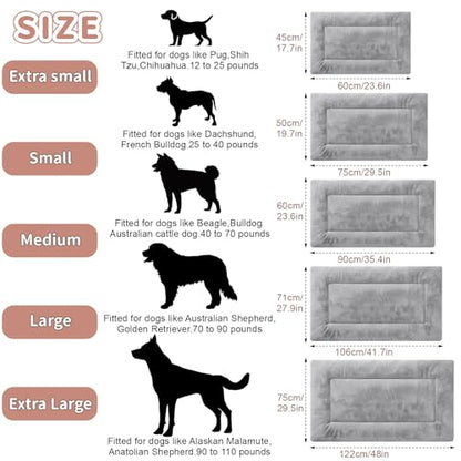 Dog Crate Bed Washable, Plush Anti-Slip Kennel Pad with Soft Flat Cushioning, Home Crate Use, Travel, and Training in Metal or Plastic Dog Cages, 24 x 18 Inch, Grey - color: Grey, size: 24.0"L x 18.0"W x 1.5"Th