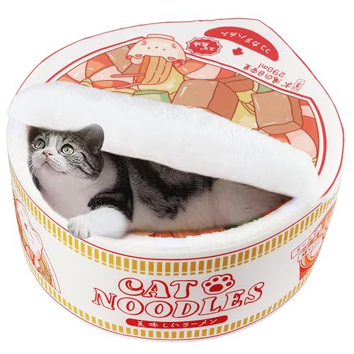 寵幸 Ramen Noodle Dog & Cat Bed,Keep Warm and Super Soft Creative Pet Nest for Indoor Cats,Removable Washable Cushion for Small Medium Large Dogs and Cats - color: white, size: 15.7"L x 15.7"W x 7.9"Th