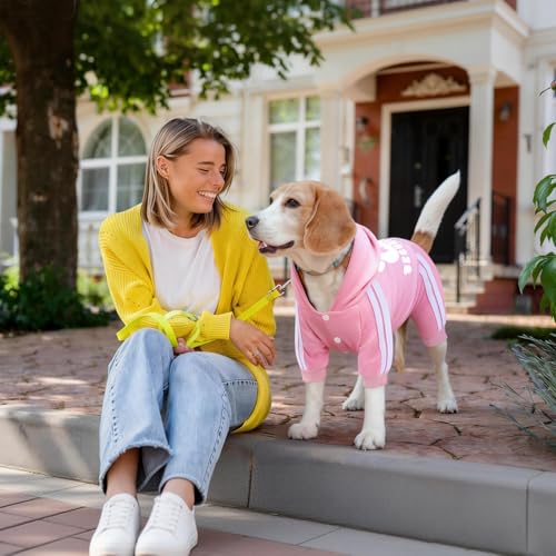 Dog Hoodie Security Clothes 4 Legs Jumpsuit Sweatshirt Hoodies Soft & Warm Dog Outfit Pullover Dog Winter Clothes Sweater for Small Medium Large Dogs Cats (Pink, X-Small) - color: Pink, size: X-Small