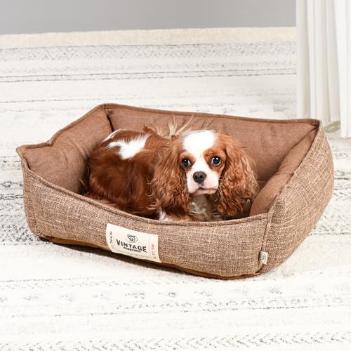 FluffyDream Small Dog Bed, Super Soft Pet Bed Furniture, Suitable for Dogs Up to 30lbs, 24'' x 20'', Tan - color: Tan