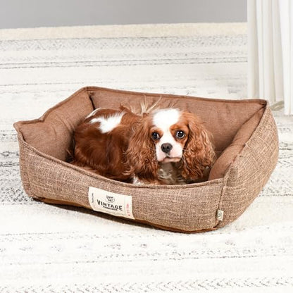 FluffyDream Small Dog Bed, Super Soft Pet Bed Furniture, Suitable for Dogs Up to 30lbs, 24'' x 20'', Tan - color: Tan