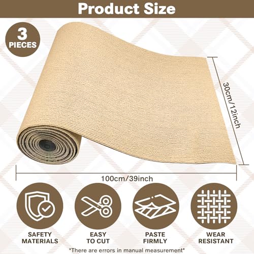 Pacify Rabbit Scratching Pad 12 Inch X 9.84 ft Self Adhesive Bunny Scratch Mats, Cuttable Rabbit Nail Scratch Pad Bedding Rug for Small Animal Biting and Cage Flooring
