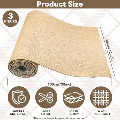Pacify Rabbit Scratching Pad 12 Inch X 9.84 ft Self Adhesive Bunny Scratch Mats, Cuttable Rabbit Nail Scratch Pad Bedding Rug for Small Animal Biting and Cage Flooring