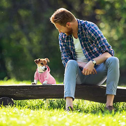 Dog Hoodie Security Clothes 4 Legs Jumpsuit Sweatshirt Hoodies Soft & Warm Dog Outfit Pullover Dog Winter Clothes Sweater for Small Medium Large Dogs Cats (Pink, X-Large) - color: Pink, size: X-Large