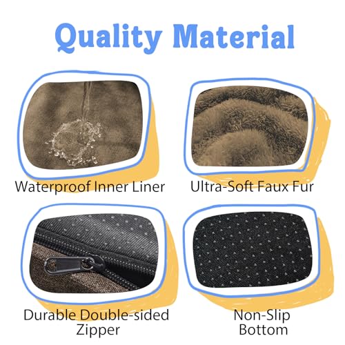 Washable Orthopedic Large Dog Bed - Big Dog Beds with Removable Waterproof Cover and Non-Slip Bottom XL Large Pet Beds with Bolster Extra Large Dogs Bed - color: Coffee, size: Large (36"L x 27"W x 7"Th)
