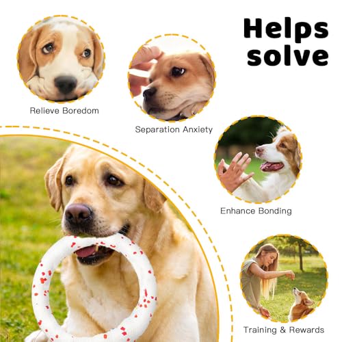 Dog Chew Toys 7 Inch for Medium Large Dogs Floating Fetch Toy Anxiety Relief Chewers Indoor Outdoor Water Play（Small） - size: Medium