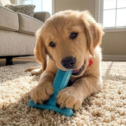 SPOT Bam-Bones Puppy T-Bone Dog Chew Toy, Chicken Flavor, 6 Inch, Bamboo Fiber & Flexible Rubber, Easy Grip Design for Gentle Chewers, Small Dogs & Puppies