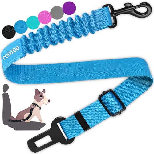 Dog Seat Belt, Durability Retractable Dog Car Harness Adjustable Dog Seat Belt for Vehicle Nylon Pet Safety Seat Belts Heavy Duty & Elastic - color: Set 01 Pack B-Blue
