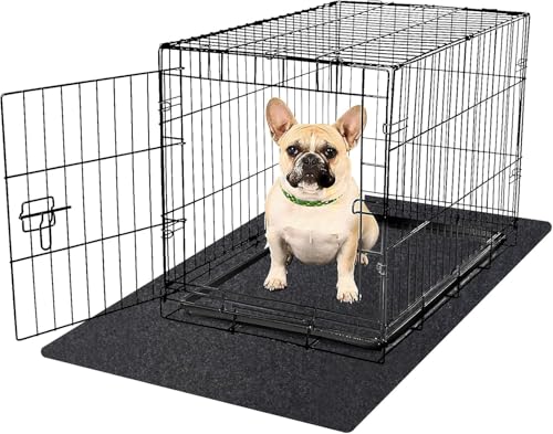 Dog Playpen Mat Pads, Puppy Pads for Dogs Training, Whelping, Housebreaking, Incontinence, Kennel, Reusable, Absorbent, Waterproof, Non-Slip, Washable, 34" x 52", Black - size: 34" x 52" - 1 Pack