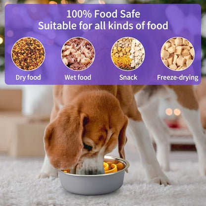Slow Feeder Dog Bowls Insert, Animire Soft Silicone Slow Eating Dog Food Bowl for Small, Medium and Large Dogs, Compatible with Regular and Elevated Bowls - color: Yellow, size: S