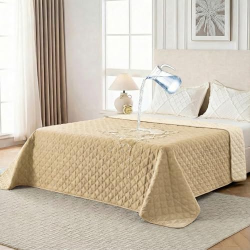 FunFurry Waterproof Dog Blanket, Couch Cover for Dogs Washable, Reversible Dog Bed Cover, Couch Furniture Protector. (Dark＆Light Beige, 68 X 82 Inch - 1 Pack) - color: Dark＆light Beige, size: 68 X 82 Inch - 1 Pack