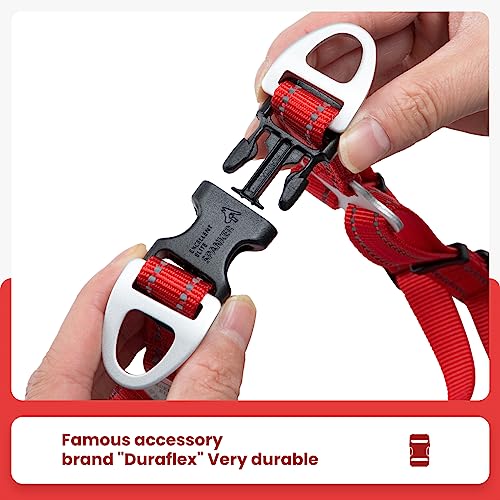 EXCELLENT ELITE SPANKER No Pull Dog Harness Adjustable Nylon Step-in Easy Pet Vest Chest Strap with Reflective and Leash Ring for Small Medium Large Breed Dogs Training Walking(Red-S) - color: Red, size: S