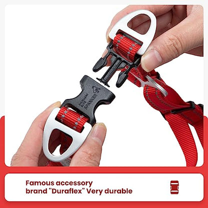EXCELLENT ELITE SPANKER No Pull Dog Harness Adjustable Nylon Step-in Easy Pet Vest Chest Strap with Reflective and Leash Ring for Small Medium Large Breed Dogs Training Walking(Red-S) - color: Red, size: S