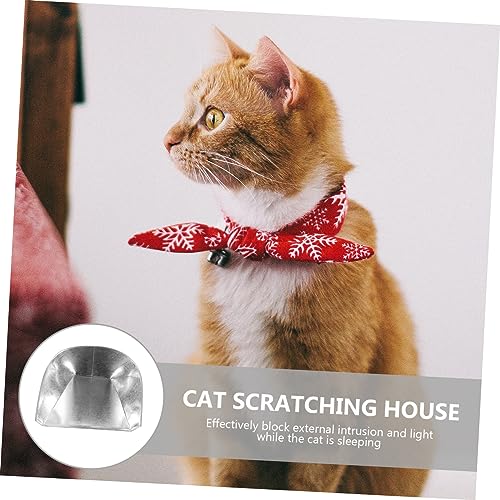Mikikit 1set Detachable Cat Scratching Board and Cozy Sleeping Nest for Indoor Cats Kraft Material Secure Hidden Space for Kittens and Puppies Washable Pet Resting Place