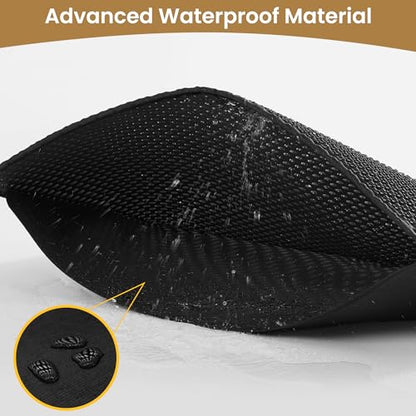 Cat Litter Mat 30x24 Inches, Honeycomb Double Layer Traps Litter & Waterproof Leatherette Bottom Prevents Urine Leaks, Durable & Easy Clean Pet Floor Protector for Cat Litter Box Area（Black） - color: Black（30x24 inch）