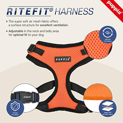 Puppia Authentic RiteFit Harness with Adjustable Neck, Small, Beige - color: Beige, size: Small
