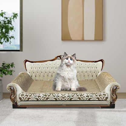 Luxury Cardboard Cat Scratcher Sofa Bed, Couch Shaped Scratching Board, Scratch Lounge with Catnip, Scratcher for Indoor Cats Large Grey - color: Grey Lounge