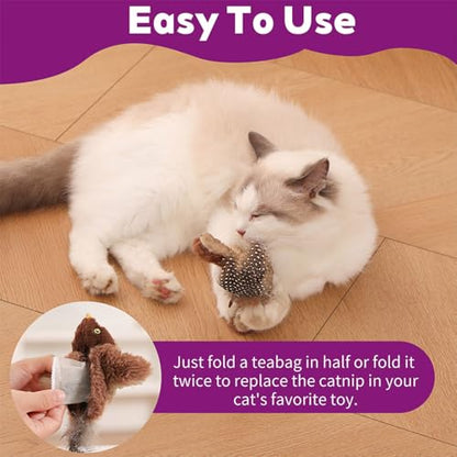 15 Pack Natural Catnip Packets for Cat Toys, Non-Woven Fabric Catnip Refills,More Potent Refill Pouches for Flapping Bird, Fish and Drinking