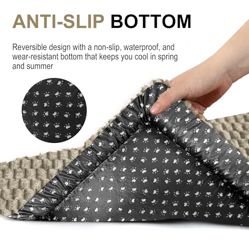 Dog Bed Crate Mat, Soft Durable Washable Anti-Slip Kennel Pad for Dogs & Cats, Reversible (Light Gray, S(24"*18"*1.5")) - color: Light Gray, size: S(24"*18"*1.5")