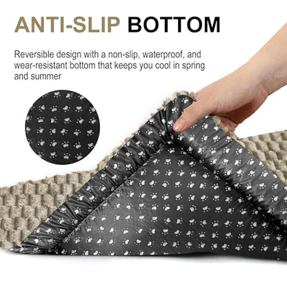 Dog Bed Crate Mat, Soft Durable Washable Anti-Slip Kennel Pad for Dogs & Cats, Reversible (Light Gray, S(24"*18"*1.5")) - color: Light Gray, size: S(24"*18"*1.5")