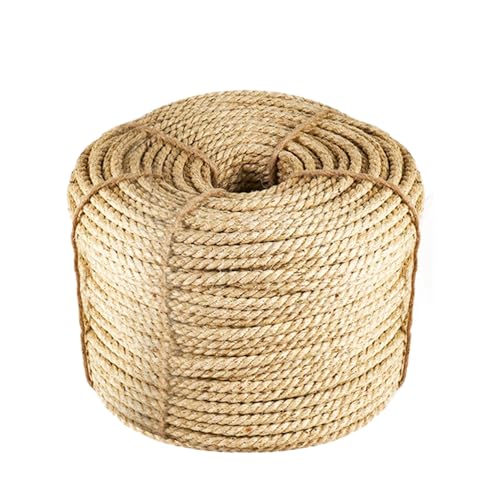 Natural Sisal Rope for Cat Scratcher Replacement, Durable Cat Tree Post Repair Cord for DIY Projects, Climbing Towers, Furniture Protection, Scratch Pad, Crafts, Garden, and Home Décor Use - color: Natural, size: 8mm 66ft