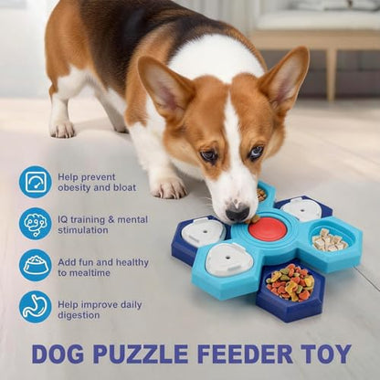 Dog Slow Feeder - Interactive Dog Food Puzzle Toy, Treat Maze Game for Dogs & Cats, Mental Stimulation & Boredom Relief, Adjustable Difficulty Pet Enrichment Toy (Four Layers) - size: four layers