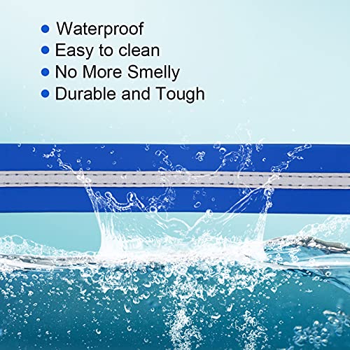 NIMBLE Dog Collar Waterproof Pet Collars Anti-Odor Durable Adjustable PVC & Polyester Soft with Reflective Cloth Stripe Basic Dog Collars S/M/L Sizes (Small (9.45”-14.17”inches), Blue) - color: Blue, size: Small (9.45”-14.17”inches)